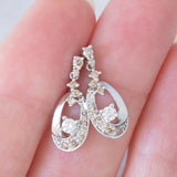 Orecchini vintage in oro bianco 18K con diamanti (0.40ctw), anni ‘80
