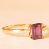 Anello vintage in oro giallo 9K con ametista (0.80ct ca.), anni ‘70/‘80