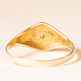 Antiguo solitario gitano de oro amarillo de 14 quilates con diamante talla mina antigua, años 10/20