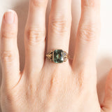 Vintage-Ring aus 8-karätigem Gelbgold mit grünem Spinell (ca. 3 Karat), 60er Jahre