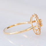 Anello tourbillion in oro giallo 18K con diamanti (0.45ctw), anni ‘80