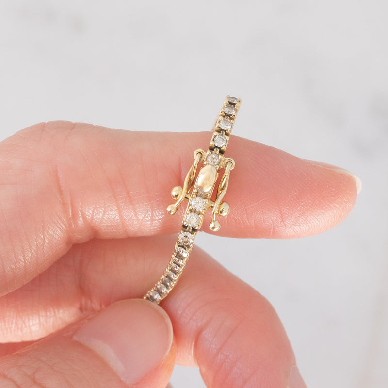 Tennis vintage in oro giallo 14K con diamanti di taglio brillante (1.80ctw ca.), anni ‘90/anni ‘2000