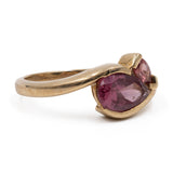 Anello vintage in oro giallo 9k con granati