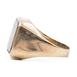 ANELLO IN ORO GIALLO 8K E QUARZO FUME' NATURALE