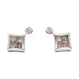ORECCHINI GEOMETRICI VINTAGE IIN ORO BIANCO 18K CON DIAMANTI (0.80CTW)