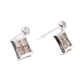 ORECCHINI GEOMETRICI VINTAGE IIN ORO BIANCO 18K CON DIAMANTI (0.80CTW)