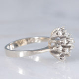 Anello a fiocco di neve in oro bianco 14K con diamanti di taglio brillante (0.50ctw ca.), anni ‘70