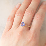 Solitario vintage in oro giallo 9K con tanzanite (1.80ct ca.)