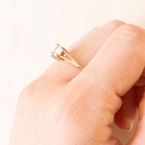 Vintage-Ring aus 9-karätigem Gelb- und Weißgold mit Opalen (ca. 0.55 ctw) und Diamanten (ca. 0.06 ctw), Jahr 2003
