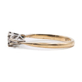 Bague vintage en or jaune 9 carats et diamants platine