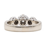 Anello “trilogy” vintage in oro bianco 14K con diamanti di taglio brillante (0.40ctw ca.), anni '80