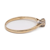 Anello vintage solitario in oro giallo 9k con diamante brown di 0,25ct