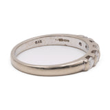 Anello vintage a veretta in oro bianco 9k con diamanti (0,25ctw)