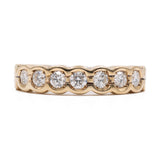 Anello vintage a veretta in oro giallo 14k con diamanti (0,63ctw), anni '70