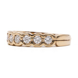 Anello vintage a veretta in oro giallo 14k con diamanti (0,63ctw), anni '70