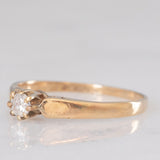 Solitario vintage in oro giallo 9K con diamante di taglio brillante (0.10ct ca.), anno 1989