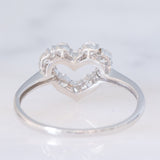 Anello a cuore vintage in platino con diamanti (0.50ctw), anni ‘90