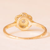 Vintage-Blumenring aus 18-karätigem Gelb- und Weißgold mit Diamanten (ca. 0.18 ctw), 40er/50er Jahre