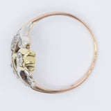 Anello antico in oro giallo e rosa 18K e argento con diamanti (0.40ctw ca.), anni ‘20