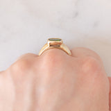 Solitario vintage in oro giallo 9K con cromodiopside (1ct ca.), anni ‘80
