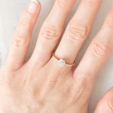 Anello a fiore vintage in oro giallo 9K con diamanti di taglio brillante (0.25ctw ca.), anni ‘80/‘90