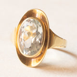 Vintage-Aquamarin-Cocktailring aus 14-karätigem Gelbgold (ca. 3.30 Karat), 70er Jahre