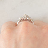 Anello a fiore in platino con diamanti di taglio brillante (0.50ctw), anni ‘60/‘70