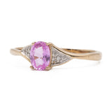 ANELLO VINTAGE IN ORO GIALLO 9K CON ZAFFIRO ROSA (0.44CT) E DIAMANTI