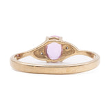 ANELLO VINTAGE IN ORO GIALLO 9K CON ZAFFIRO ROSA (0.44CT) E DIAMANTI
