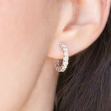 Orecchini a cerchio vintage in oro bianco 18K con diamanti (1.46ctw)
