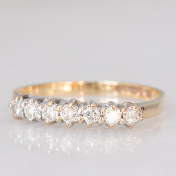 Veretta vintage in oro giallo 9K con diamanti di taglio brillante (0.20ctw ca.), anno 1989