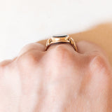 Vintage-Siegelring aus 14-karätigem Gelbgold mit Heliotrop (Blutstein), 50er Jahre