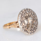 Antiker Patch-Ring aus 18 Karat Gelbgold und Silber mit Diamanten im Rosenschliff (ca. 1.40 ctw), Anfang des 900. Jahrhunderts