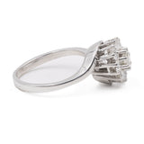 Anello vintage in oro bianco 18k con diamanti di taglio brillante (1,30ctw), anni '70