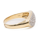 Anello vintage in oro giallo 14k con pavè di diamanti (0,30ctw), anni '80