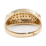 Anello vintage in oro giallo 14k con pavè di diamanti (0,30ctw), anni '80