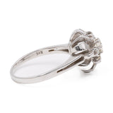 Anello vintage in oro bianco 14k con diamanti (0,60ctw), anni '70