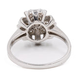 Anello vintage in oro bianco 14k con diamanti (0,60ctw), anni '70