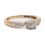 Anello vintage in oro giallo 9k con diamanti (0,15ctw)