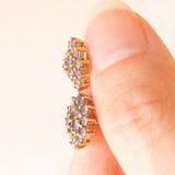 Vintage 9K yellow gold earrings with tanzanites (approx. 1ctw), 70s/80s