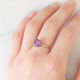 Vintage Solitärring aus 9 Karat Gelb- und Roségold mit Amethyst (ca. 1.80 ct)