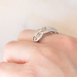 Anello “pianta con foglie” in platino con diamanti (1.50ctw), anni ‘90/anni ‘2000
