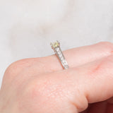 Anello vintage in platino con diamanti per un totale di 0.62ct (centrale di taglio ottagonale e di 0.33ct), anni ‘90