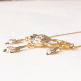 Art-Déco-Halskette aus 18-karätigem Gelb- und Weißgold mit Diamanten im Brillant- und Altschliff (ca. 0.45 ctw), 20er/30er Jahre