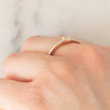 Anello vintage in oro rosa 9K con diamanti (0.20ctw ca.), anni ‘80