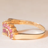 Anello vintage in oro giallo 9K con tormaline rosa (0.40ctw ca.), anni ‘70