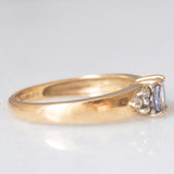 Vintage 9K yellow gold band ring with tanzanite (0.40ct approx.) and diamonds (0.12ctw approx.), year 2004