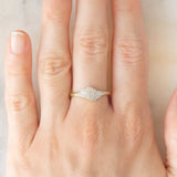 Anello vintage in oro giallo e bianco 9K con diamanti