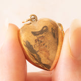 Herzförmiger Vintage-Fotoanhänger aus 9-karätigem Gelbgold, 60er Jahre