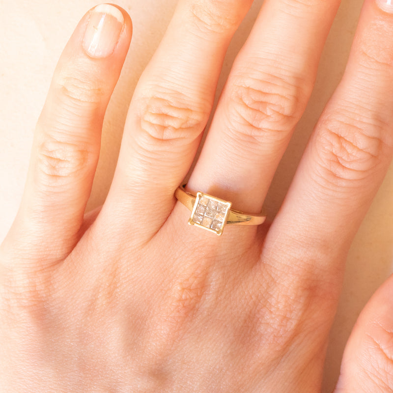 9ct Oro Giallo Completo Sovrano Anello Montatura Piuma Design - Foto 2